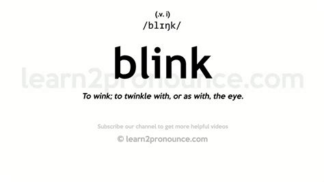 Blink definition of blink by Medical dictionary