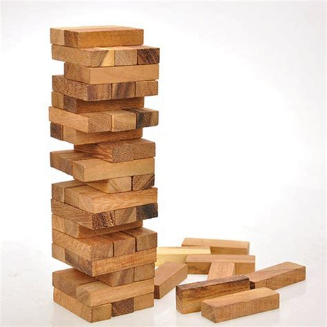 Block stacking game. Jenga Game Wooden Blocks Stacking Tumbling Tower Game . Want a game experience that combines friends, skill, suspense, laughter, and maybe a little luck? Get the Classic Jenga game! Carefully pull a wood block out of the tower and place it on top. It's easy at first, but as more blocks get pulled, the tower starts to get unsteady. 