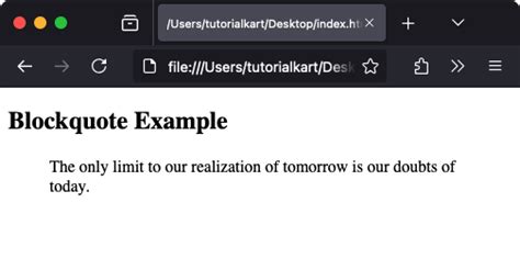 Blockquote cite tag in html.  It is typically displayed as an indented block to set...