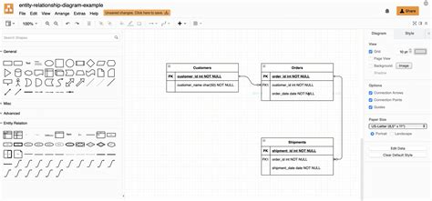 Blog Work with entity relationship table shapes in draw.io