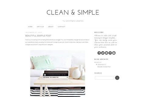 Blogger Template Clean and Simple Web Themes Creative Market