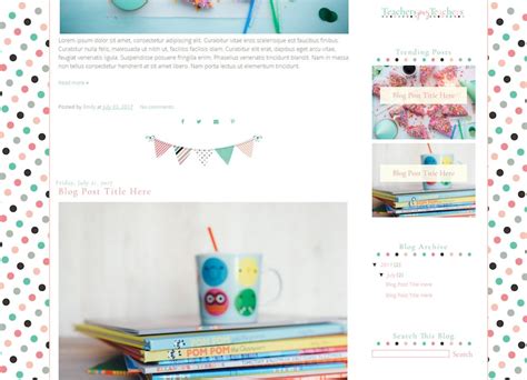 Blogger Template for Teachers Classroom Blog Design Etsy