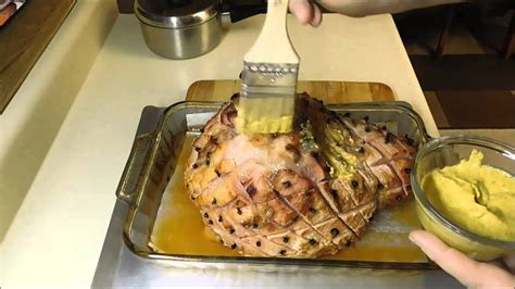 Nov 10, 2023 · Bake the ham: Cook the ham until it nears 130°F. The time will depend on how big the ham is. Step 4. Make brown sugar glaze: Combine the remaining ingredients, and stir until well combined. Step 5. Glaze ham: When the ham registers 130°F, take the aluminum foil off the pan, and brush some of the glaze on the ham rind. . 