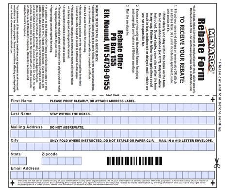 D. Track your rebate: After mailing the form, you can track your rebate status through the Menards Rebate Center website. Allow 6-8 weeks for processing and delivery of your rebate. Making the Most of Your Menard Rebate. To maximize your savings, consider these strategies: A. Combine rebates with sales and discounts: