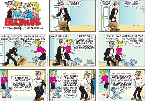 Oct 7, 2023 · Buy a Print of this Comic. Load more comics. Read the Blondie comic strip from October 7, 2023, and check out other Blondie comics by Dean Young & John Marshall. . 