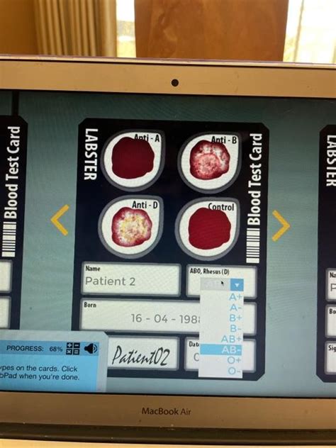 Blood Test Card Labster Blood Test Cards Need Help Answering What Chegg Com