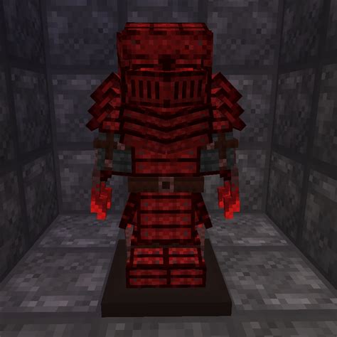 Blood armor minecraft. BLOOD AND IRON. The sky's turned Red, and the Moon began to glow, a small portal began growing to a larger and larger one. Then from the portal erupted lava all over, and out came an army of Nether Siege's, Herobrine at command stood at them thanking them, as they knew this would be a easy victory, as the other village's where nothing but an ... 