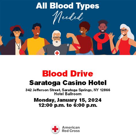 Blood drive coming to Saratoga Casino Hotel
