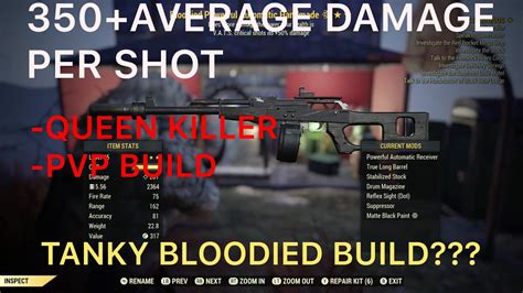 Even with no damage perks, a 1-star bloodied commando weapon with Unyielding armor outdoes nearly all possible fully-perked setups using other weapon builds. I should know since i tried this and even with comically bad suboptimal setup, a 1-star bloodied handmade vastly outdid any rifleman, melee, pistol, non-bloody heavy, and non-bloodied ...