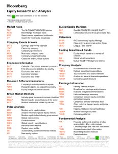 Bloomberg Basics Bloomberg Terminal Research Guides at.