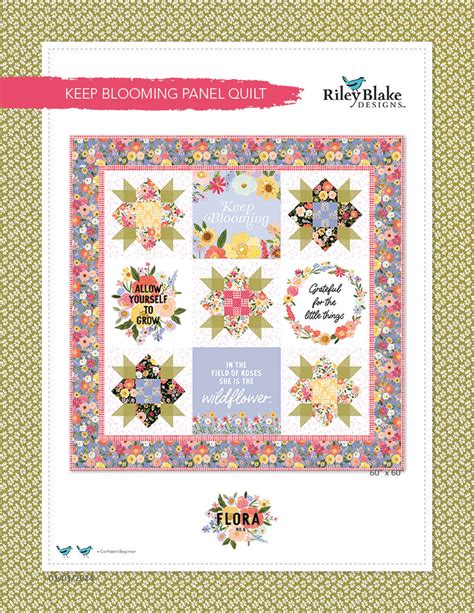 Blooming quilt square.  Block 6 of Riley Blake Quilt Sewing Tips for Blooming ...