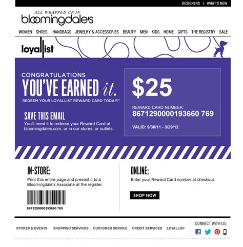 Bloomingdales 15% off code. 15% Off. Expired. Shop top brands and save up to 25% Off your next Bloomingdale's purchase at Forbes. Browse our 34 live coupon codes and promo codes available this ...