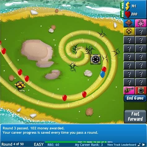 Bloons Tower Defense 4 Online: Gameplay. Bloons Tower Defense has a lot of potential as a tower defense game. There are premium tracks you can use that look more exciting, but don’t worry about trying to unlock those now. If you click “info” on the premium tracks, then you can preview them to see if they’re worth purchasing.