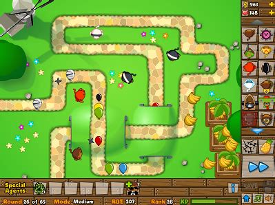 Description: Fifth edition of highly popular tower defense game that is "Bloons Tower Defense". This time you will have 8 new upgrades and 2 brand new tower types. You will find new Bloons types, tunnels, Special Agent towers, and many other content for which you'll definitely enjoy playing. Try to earn as much as money to buy some cool towers.. 