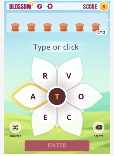 Blossom games free. Blossom Word Game. Blossom Word Game - Create words using letters on the petals, to win the game, you have to solve the puzzle by creating 12 words. Longer words score more points. About Blossom Word Game. Blossom Word Game - can help you with improving your vocabulary in particular and your use of language in general. 
