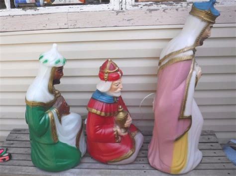 New Listing VIntage Blow Mold Plastic Christmas Nativity Donkey General Foam With Light. $21.50. 6 bids. $14.90 shipping. ... Vintage Empire Blow Molds 3 Wise Men, Mary And Joseph And Baby Jesus 7pcs 1376. $100.00. $30.40 shipping. or Best Offer. Blow Mold Back Plate Cover Screws Full Size Socket General Foam RED Lot Of 6.