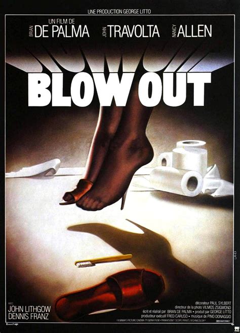 Blow out film. Scénario de Brian De Palma. Blow Out est un thriller américain réalisé par Brian De Palma, sorti en 1981. Il raconte comment un ingénieur du son, témoin d'un accident qui a coûté la vie à un candidat à l'élection présidentielle, cherche à prouver qu'il s'agit en fait d'un assassinat au moyen de l'enregistrement sonore qu'il a fait ... 