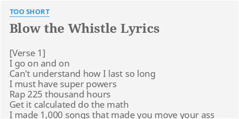 Blow the whistle lyrics. Things To Know About Blow the whistle lyrics. 