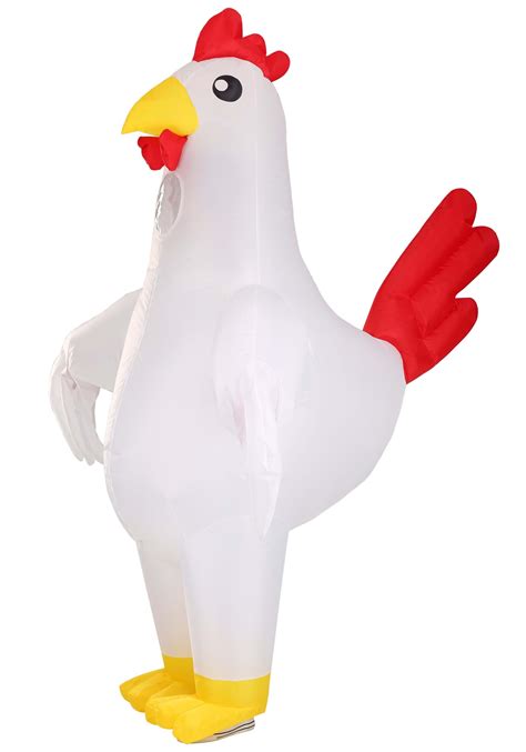 This item: Adult Inflatable Chicken Costume. $5999. +. RHYTHMARTS Inflatable Costume Rooster Inflatable Costumes Inflatable Chicken Costume Adult Blow up Costumes. $4399. Total price: Add both to Cart. These items are shipped from and sold by different sellers. Show details.. 