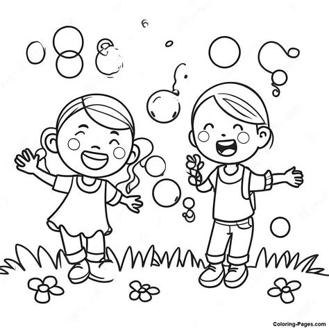 Blowing Bubbles Coloring Pages
