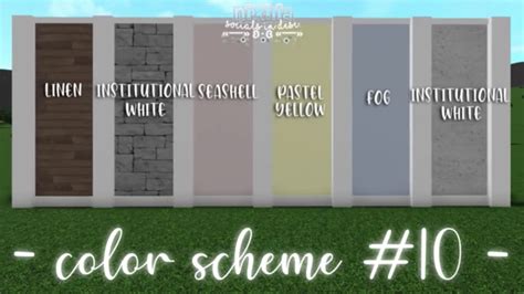 Roblox Bloxburg Color Schemes Up Front Things to note Build mode in Roblox Bloxburg Best color schemes 1) White + Pastel blue-green + Black 2) Blue + Institutional White + …