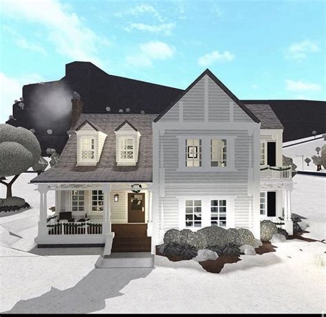 Bloxburg house ideas 2 story winter. enjoy watching!! 😋↪ build info 🚧 value: 68k game-passes needed:multiple floorsadvanced placement rooms:4 bedrooms2 bathrooms1 laundry1 dining room1 gara... 