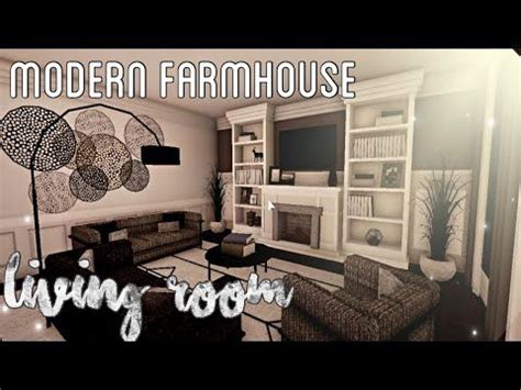 Bloxburg modern farmhouse living room. Celebrity Modern Mansion | No Large Plot | ROBLOX bloxburg Features:-5 bedrooms-4 bathrooms- Garage- living room-Kitchen n Dining- and more!!Worth- 190kDecal... 