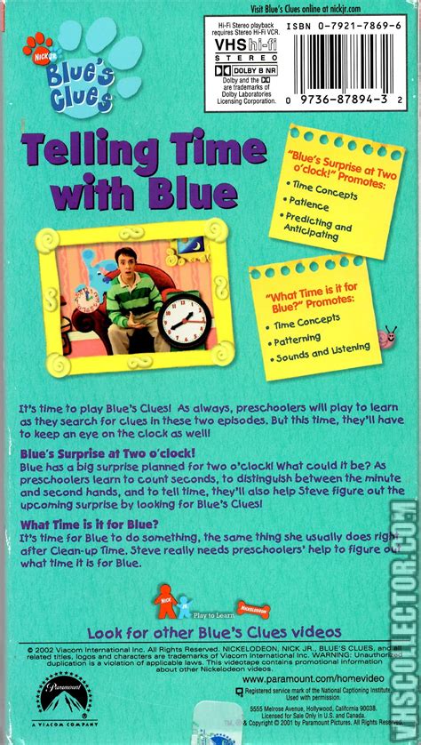 Blue's Clues VHS Tape Lot of 2 Blues Birthday and ABC's and 123's Orange Tapes. ... Tell us what you think - opens in new window or tab. Results Pagination - Page 1 ... 120 Items Per Page; 240 Items Per Page; Related Searches. blues clues abcs and 123s vhs. blue's clues rhythm and blue vhs. blue's clues story time vhs. blues clues story time .... 