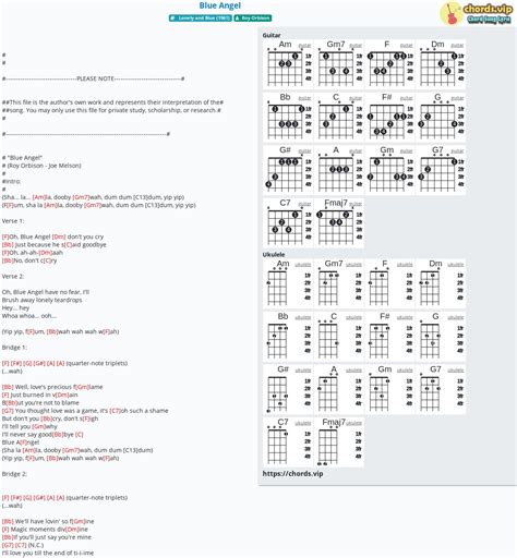 Blue Angel Uke tab by Roy Orbison - Ukulele Tabs