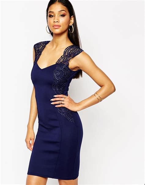 Blue Bodycon Lace Women