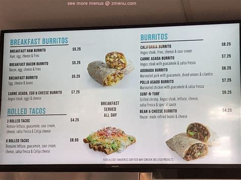 Blue Burro Menu Prices - PriceListo