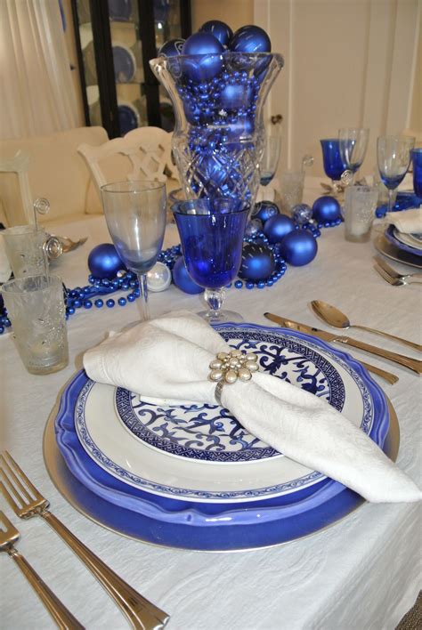 Blue Christmas Table Decorations