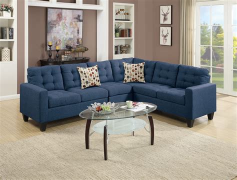 Blue Couch by Nomad Sofa Sectional with Ottoman BLUE NAVY