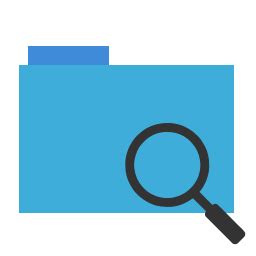 Blue Explorer File Finder Folder Magnifying Glass Icon