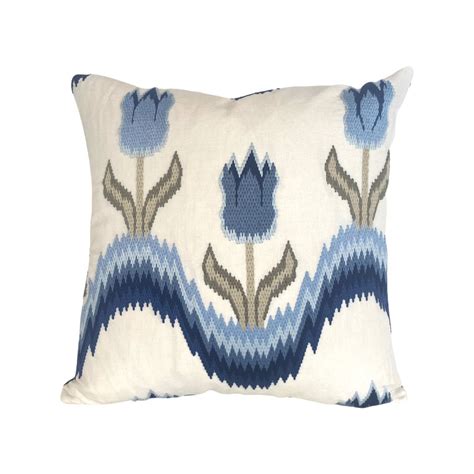 Blue Flamestitch Pillow - Etsy