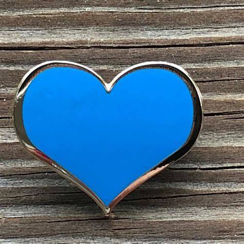 Blue Heart Pin Nude
