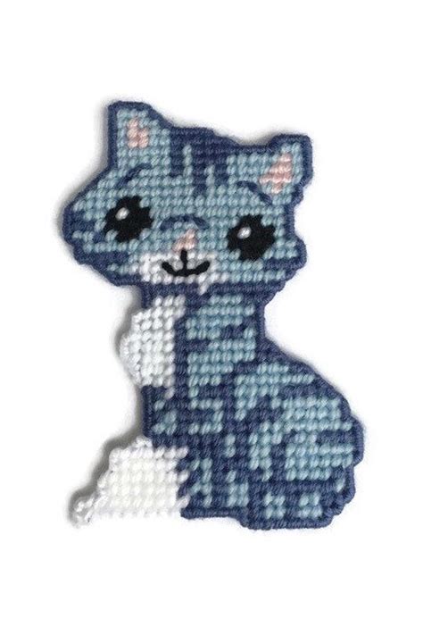 Blue Kitty Cat Plastic Canvas Pattern Instant Downloadeasy Etsy España