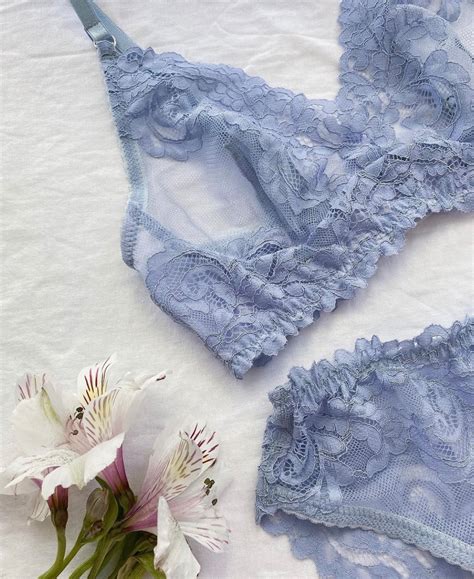 Blue Lace Bra Set - Etsy