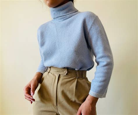 Blue Mock Turtleneck - Etsy