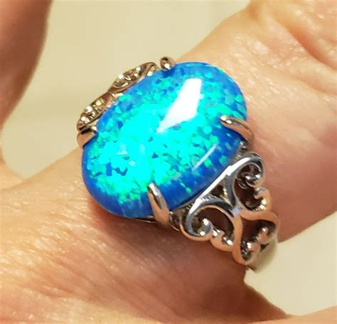 Blue Opal Ring - Etsy