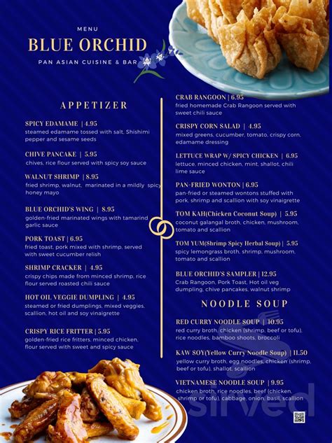 Blue Orchid Pan Asian Cuisine and BAR menu in New …