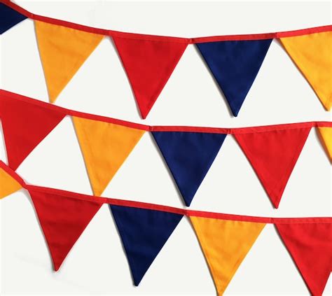 Blue Red and Yellow Bunting - Etsy