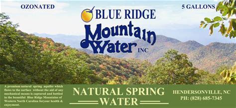 Blue Ridge Mountain Water, Inc. - AL, DE, FL, NC, and SC