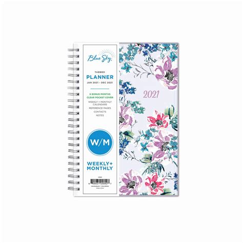 Blue Sky 2021 Weekly & Monthly Planner, 5" x 8", Passages