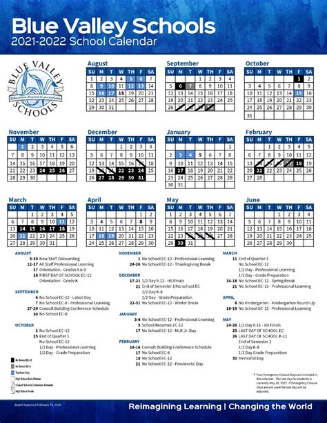 Blue Valley West Calendar