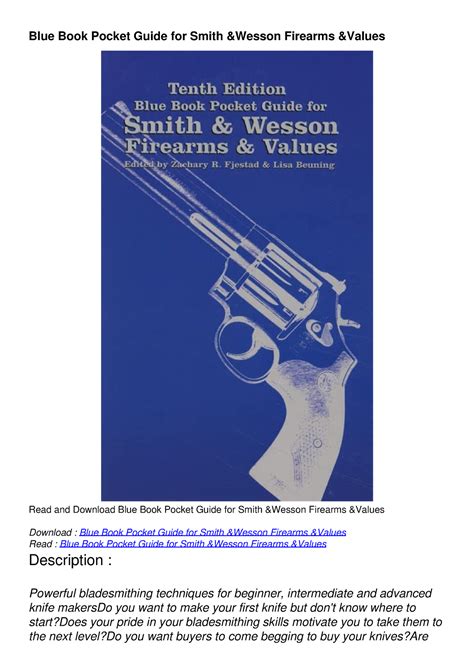 Blue book pocket guide for smith and wesson firearms and values. - Quickbooks pro 2006 for macintosh visual quickstart guide maria langer.