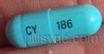 CY 186. Doxycycline Hyclate Strength 100 mg Imprint CY 186 Color 