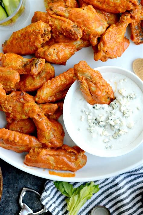 Blue cheese dip for wings. Directions. 1) In a medium bowl, whisk together the mayonnaise, sour cream, cayenne pepper, and milk until well blended. Stir in the garlic and red wine vinegar. 2) Add the blue cheese and mix well together. Season this easy homemade dressing with freshly ground black pepper. 