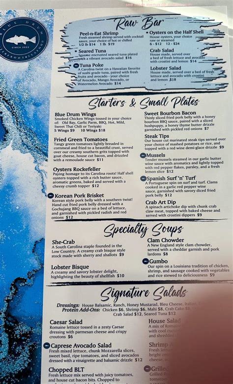 Blue drum waterfront menu. Feb 26, 2024 · #18 of 91 restaurants in Little River. View menu on the restaurant's website Upload menu. Dishes and drinks in Blue Drum Waterfront. Restaurant features. dinner lunch cosy atmosphere live music great service outdoor seating beautiful view great location. Drinks. bourbon whiskey wine. Dishes. 