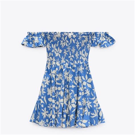 Blue floral dress zara. .  ...